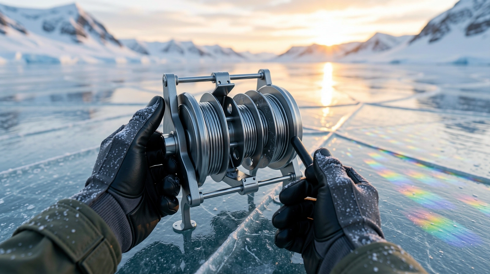 Arctic ice field at dawn
