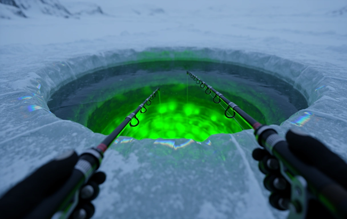 Winter fishing game experience