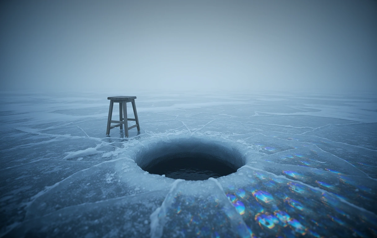 Frozen arctic landscape