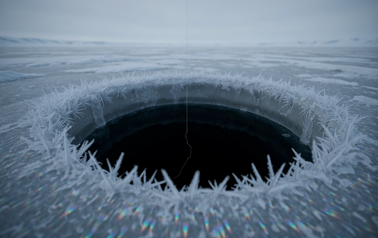 Winter fishing game experience