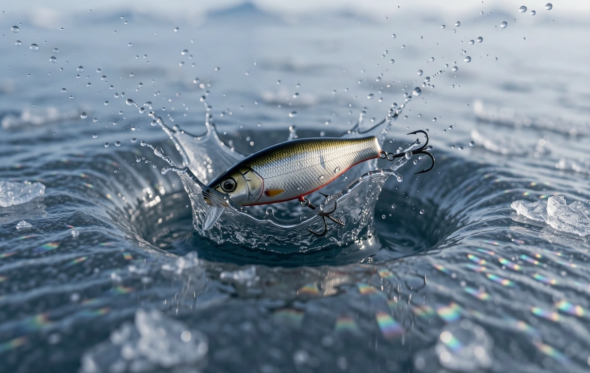 Winter fishing game experience